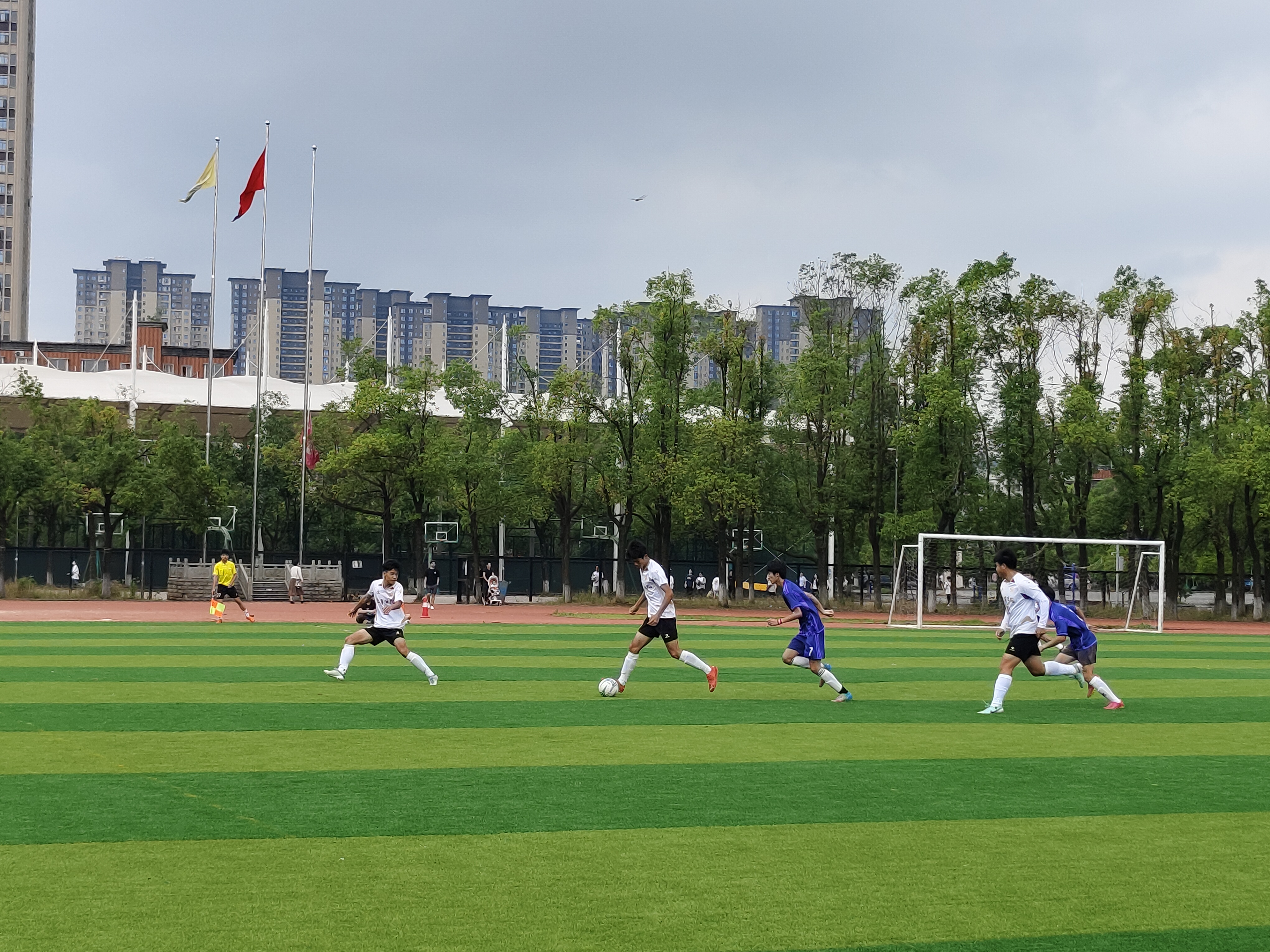 战靴飞舞绿茵场，球队斗志昂扬士气高昂